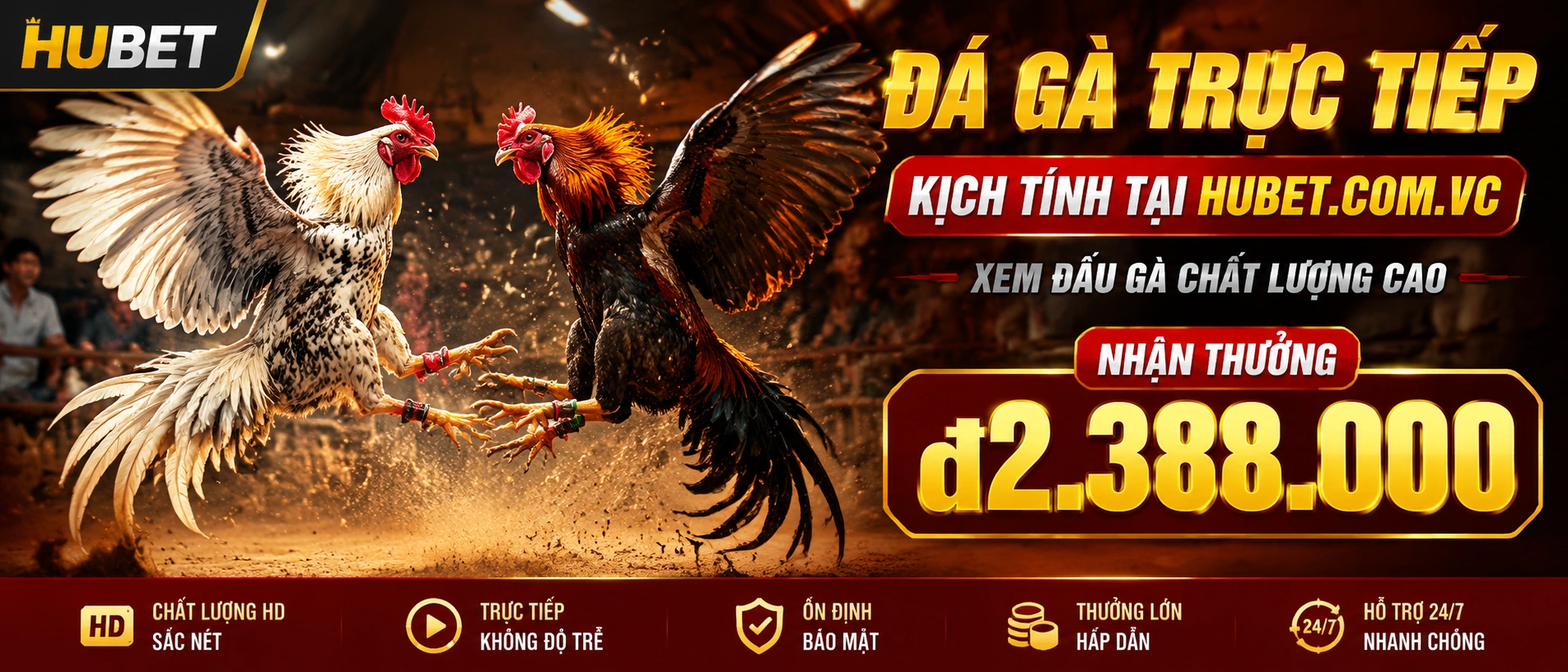 Không gian đá gà hôm nay trên hubet.com.vc